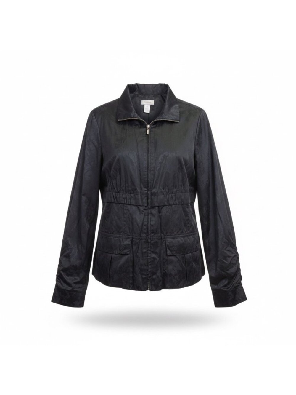 Chicos Womens Black Zip-Up Jacket Lightweight Long Sleeve Size 1
